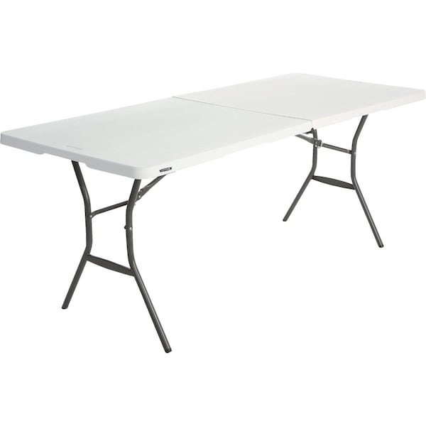 Lifetime Essential 6 Ft. x 30 In. White Granite Fold-In-Half Table 80333 - main